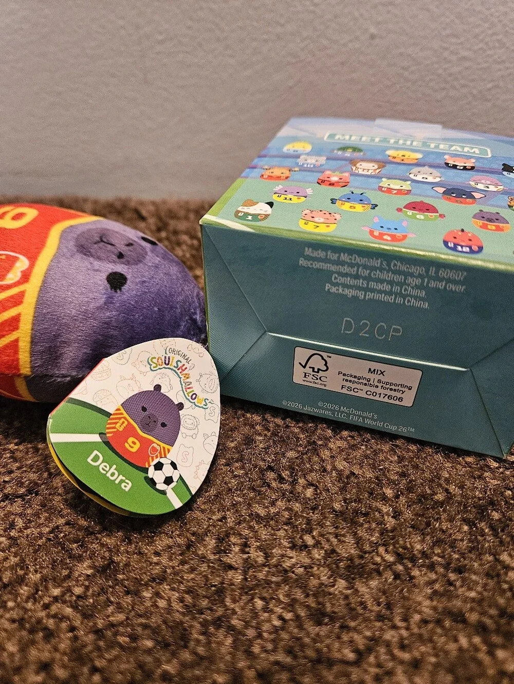 Squishmallows Debra the Capybara 2026 FIFA World Cup McDonald's Happy Meal Toy